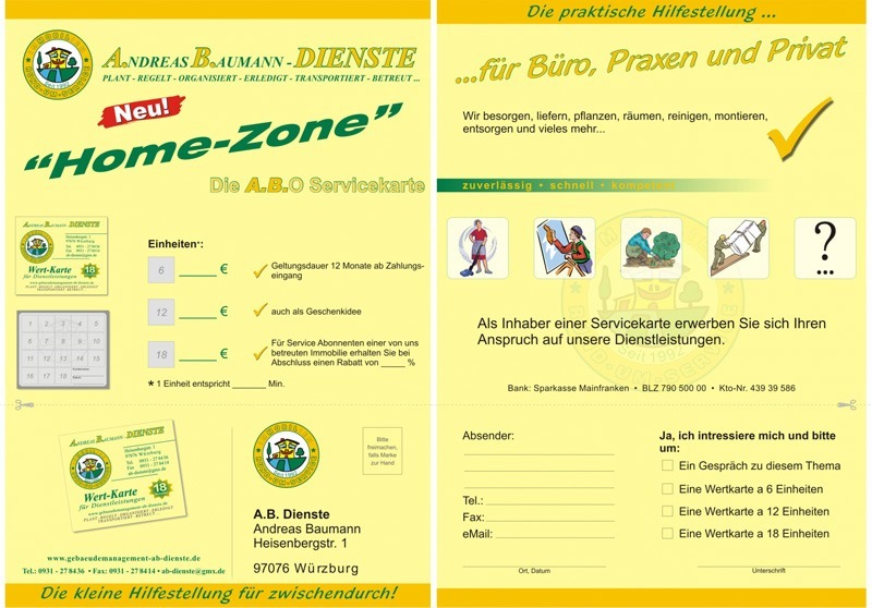 A.B.O Servicekarte Flyer